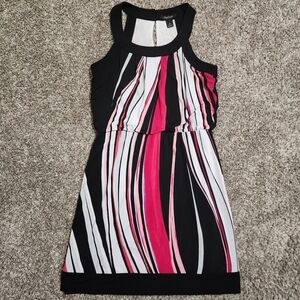 WHBM striped pattern Cute Summer dress jumper sz S